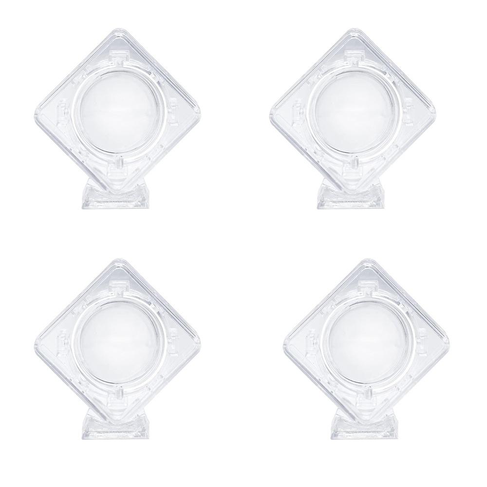 4PCS Decorative Rotatable Coin Storage Box Plastic Medal Storage Box Coin Display Box  Office