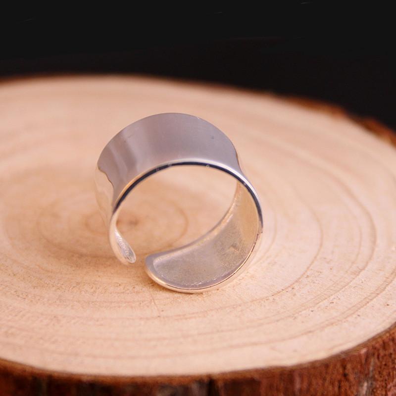 Beautiful S925 Pure Silver Ring For Women Trendy Minimalist Wide Band Design