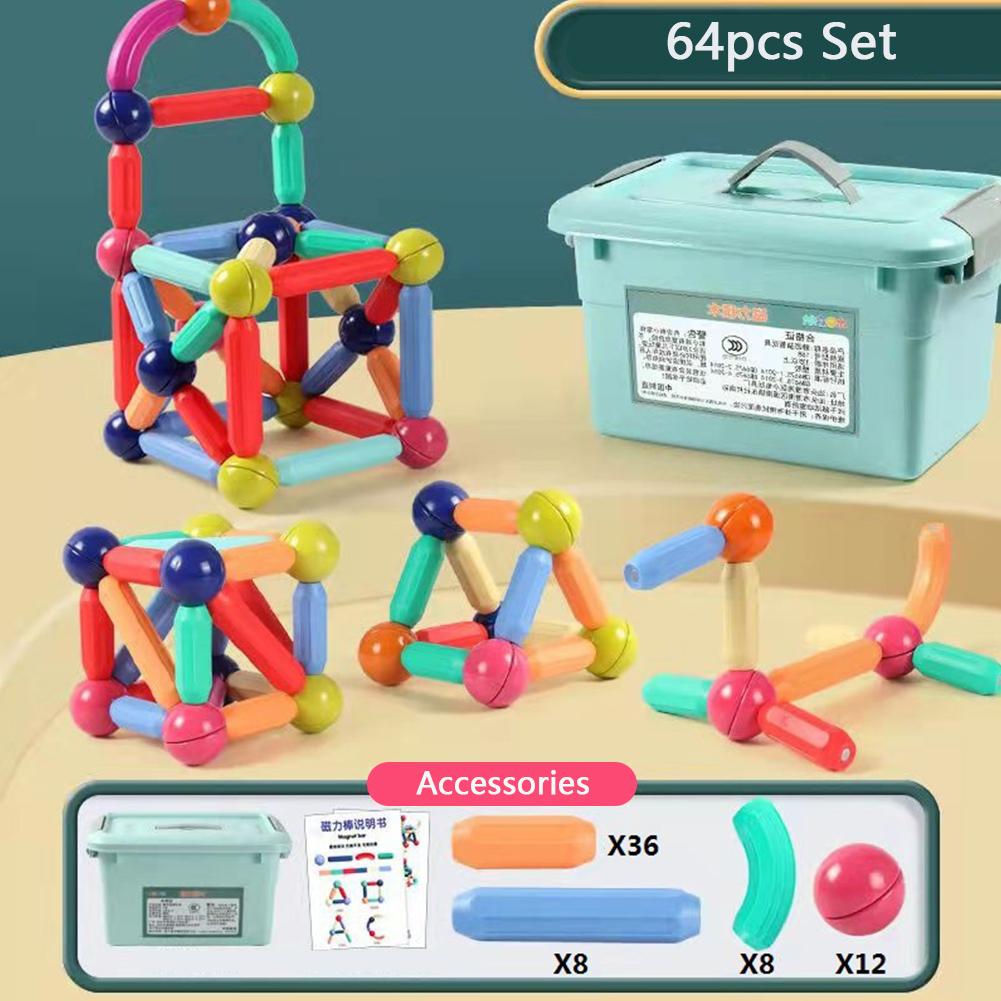 Creative Magnetic Building Sticks Set Educational Learning Toys for Kids 3D Puzzles Blocks Intelligence New STEM Building Toys Christmas Gift
