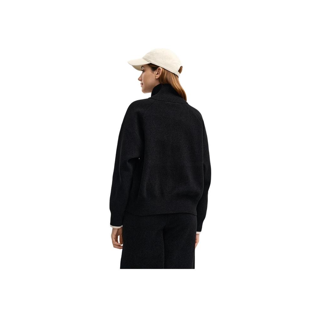 Fila Original Fashion Retro Woven Casual Regular Long Sleeve Stand Collar Loose Jacket Women Jackets F51W549501FBK