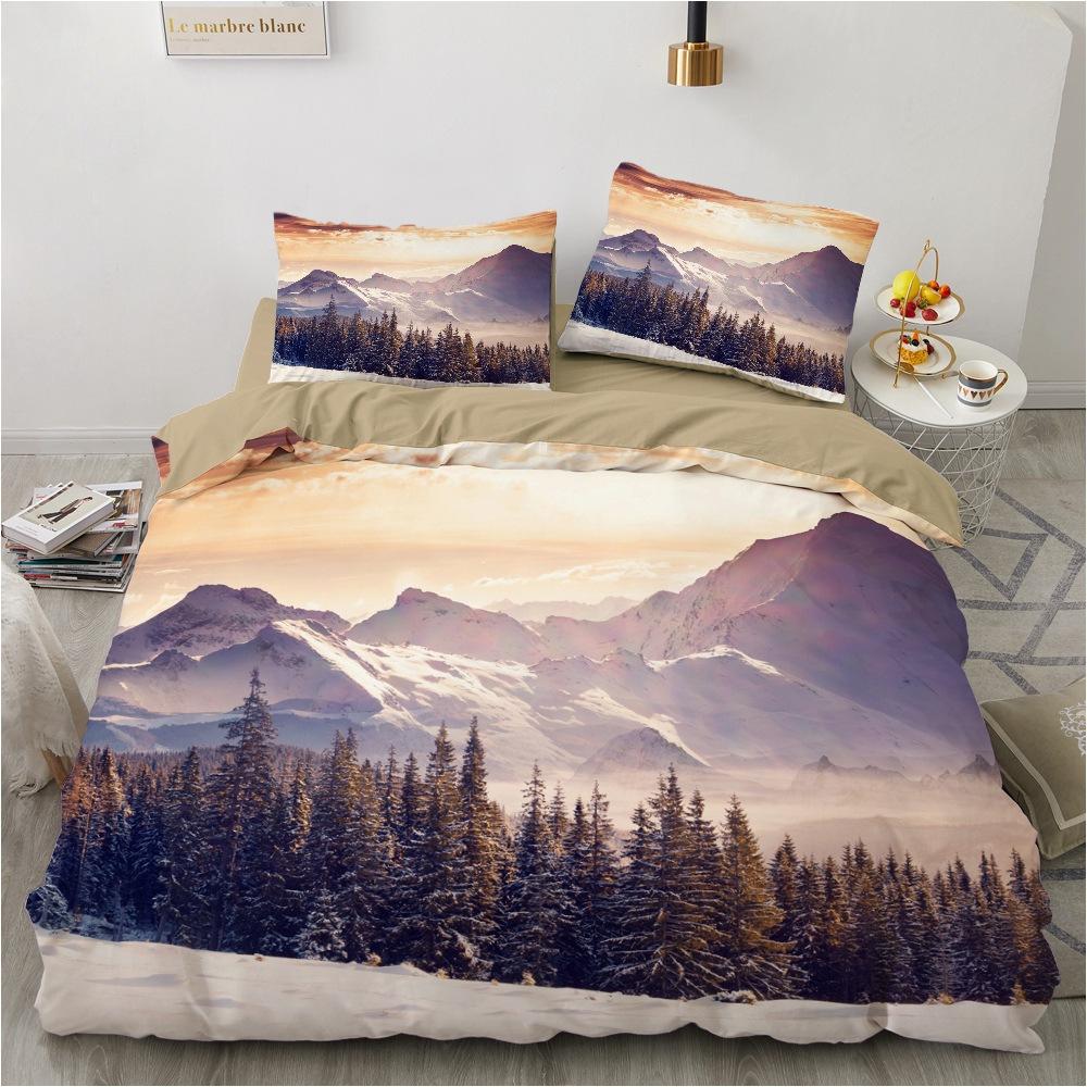 Lightweight 3D Natural Scenery Bedding Set with Landscape Printing Down Duvet Cover AU180 * 210 Full Size Bed Cover Luxury Single/Double Quilt Cover