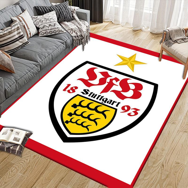 VFB Logo Flanell Teppich, Heim Sofa Dekoration für Wohnzimmer & Schlafzimmer, Rutschfeste Spiel Flanell Bodenmatte für Spielzimmer