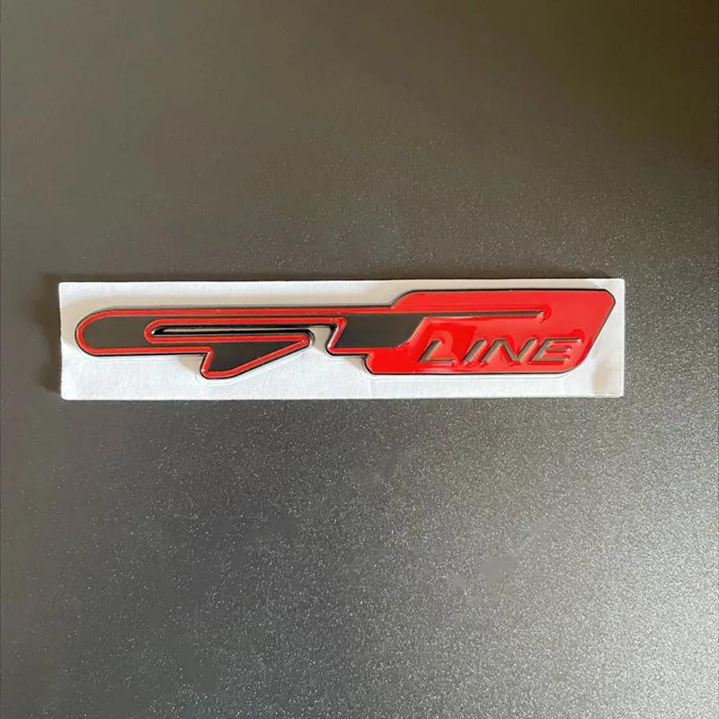 KMWL7 3D Metal GT Line Logo Car Rear Trunk Emblem Badge Decals For Peugeot 307 308 Renault KIA Rio K3 K5 Ceed Sportage Auto Stickers
