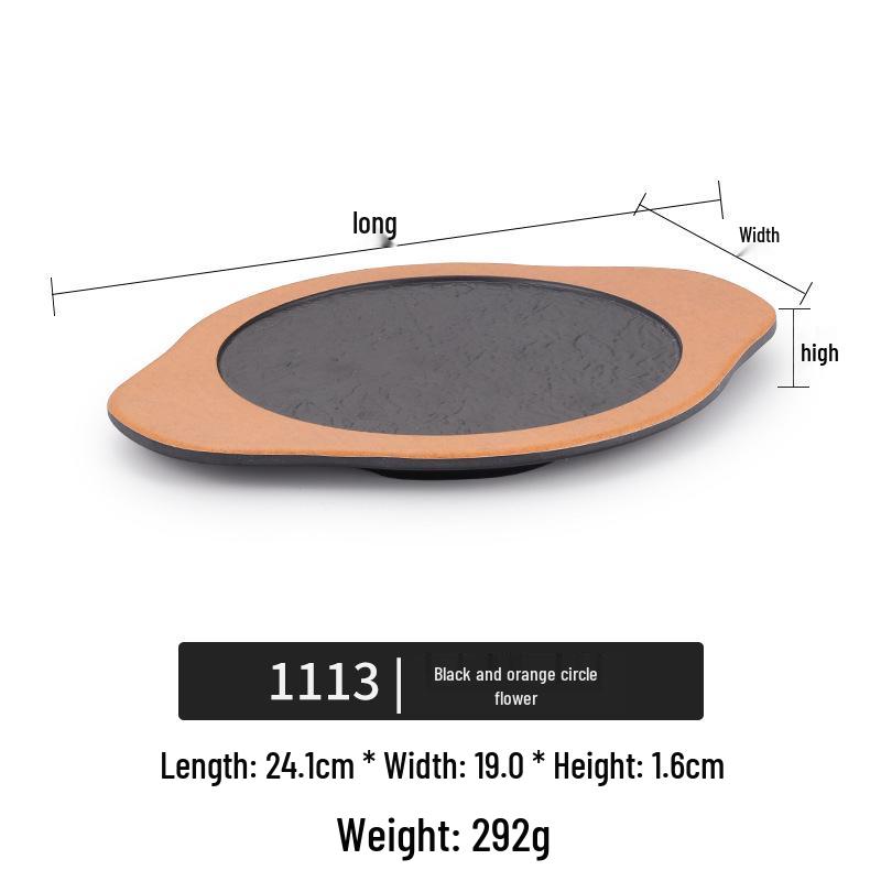 Creative Melamine Plate with Handle - Japanese Imitation Porcelain for Pizza, Steak, and Barbecue
