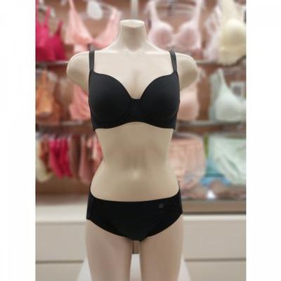 C D E Cup blaCk Soft molD Full Cup Bra High Waist hEm Panty sEt  Abr4398 Abp4394