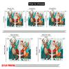 2Pcs,2D Plane Printing Curtains Roller Blinds Santa & Elk Polyester Fabric (Without Rod) Versatile All Use For Bedroom, Living