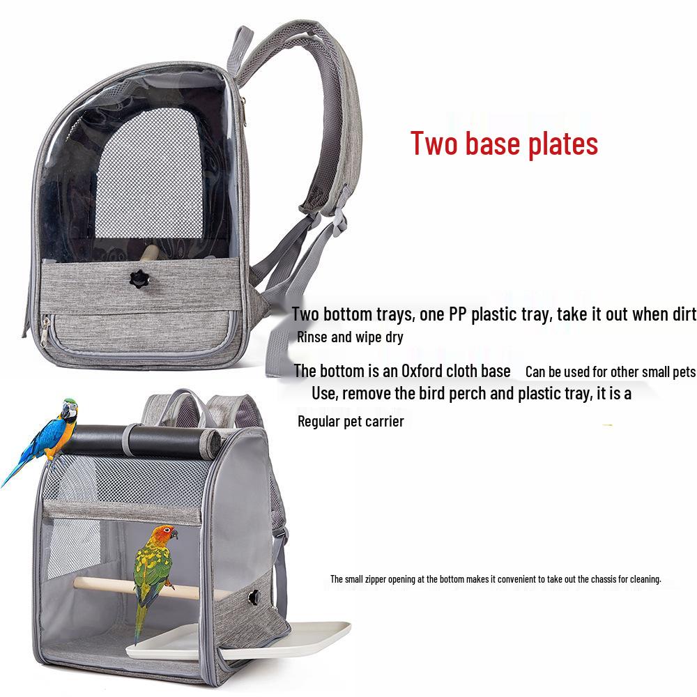 Compact Transparent Bird Travel Backpack for Small Pets