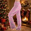 Women's Polka Dot Print Plush Pants Casual Home Pajama Bottoms for Lounging