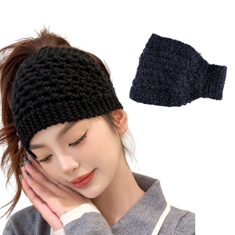 2in1 Fashion Neck Warmer Knit Hairband for Woman Camping Travel Wide Headband