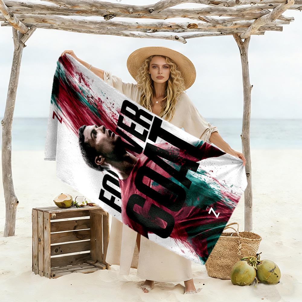 Cr7: Legacy Motion Beach Towel Super Soft Microfiber Quickdry Fabric Comfortable Lightweight