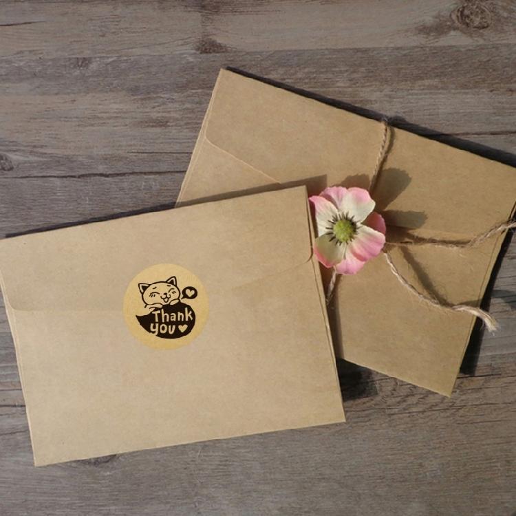 2.5cm Round Thank You Sticker 500Pcs Per Roll Adhesive Paper Labels For Holiday Greeting Card and Event Gift Packaging