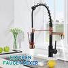 Black Deck Mounted Mixer Tap 360 Degree Rotation Stream Sprayer Nozzle Stainless Steel Gold Spring Pull Out Kitchen/Bathroom Faucet