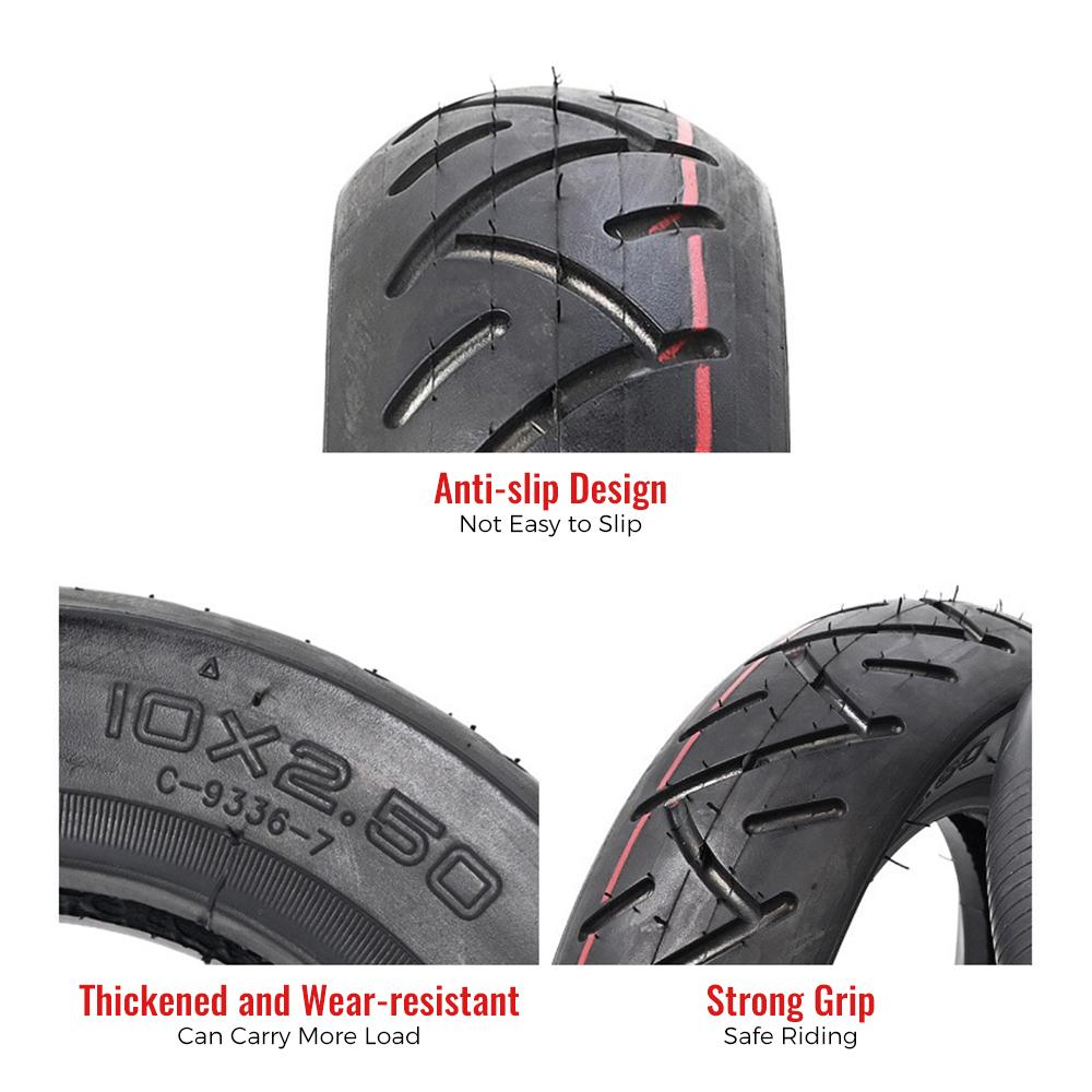 10 tum 10x2,50 däck pneumatiskt yttre däck kompatibelt för Kugoo M4 elektrisk skoter