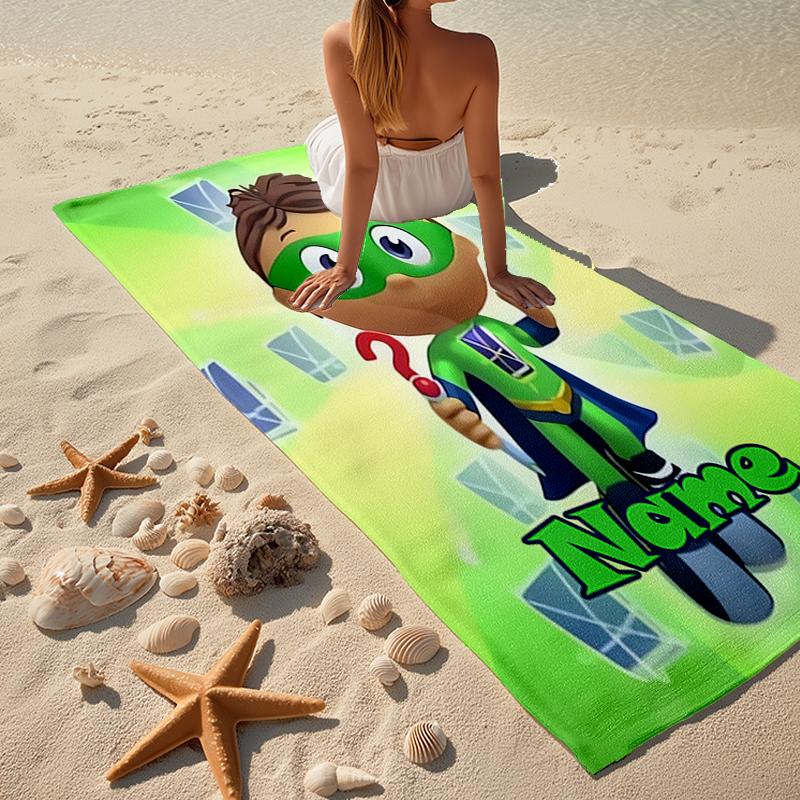 Custom Name Ultra-Soft Beach Towel with Super Why Theme,Ideal for Pool - Camping, Diving - Perfect Travel Essential, Vibrant Beach Towel.