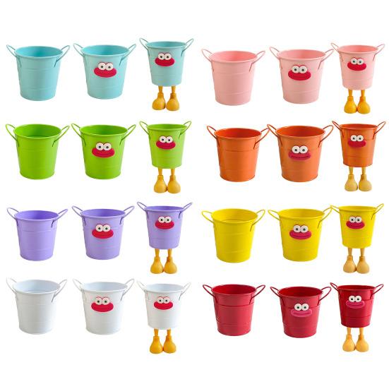 Metal Bucket Pencil Holder Funny Desk Organizer for Office Home Large Capacity Stationery Storage Boxes for Pens Markers Rulers