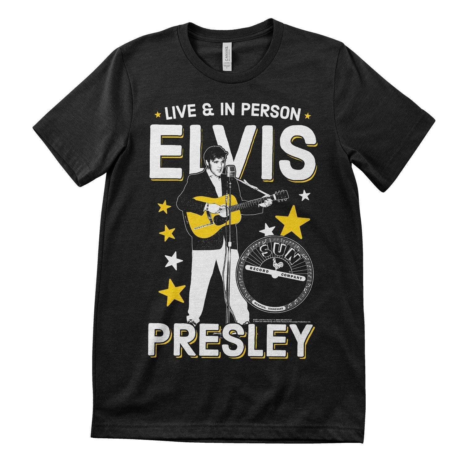 Officially Licensed Elvis Presley Live And Personal Men s T-Shirt M