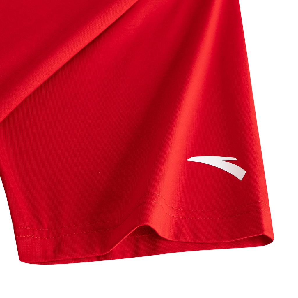 Anta Training Series Short Sleeve Knitted Shirt Summer T-Shirt Men Tops Maple-Leaf-Red 952627113-2