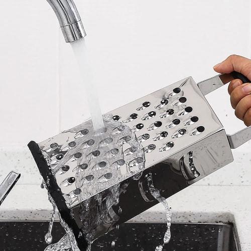 4-Sided Grater, Potato, Fruit, Vegetable, Cheese Shredder and Slicer, Kitchen Multifunctional Vegetable Cutter with Handle and Non-Slip Rubber Bottom,