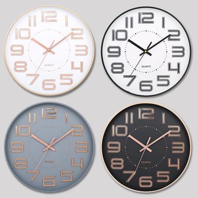 12 Inch 30CM Silent Wall Clock, Creative and Fashionable, Three-dimensional Digital Minimalist Clock for Home Living Room