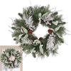 Winter Christmas Wreath Realistic Holiday Ornament Christmas Door Wreath With Artificial Berry For Outdoor Window Mantel