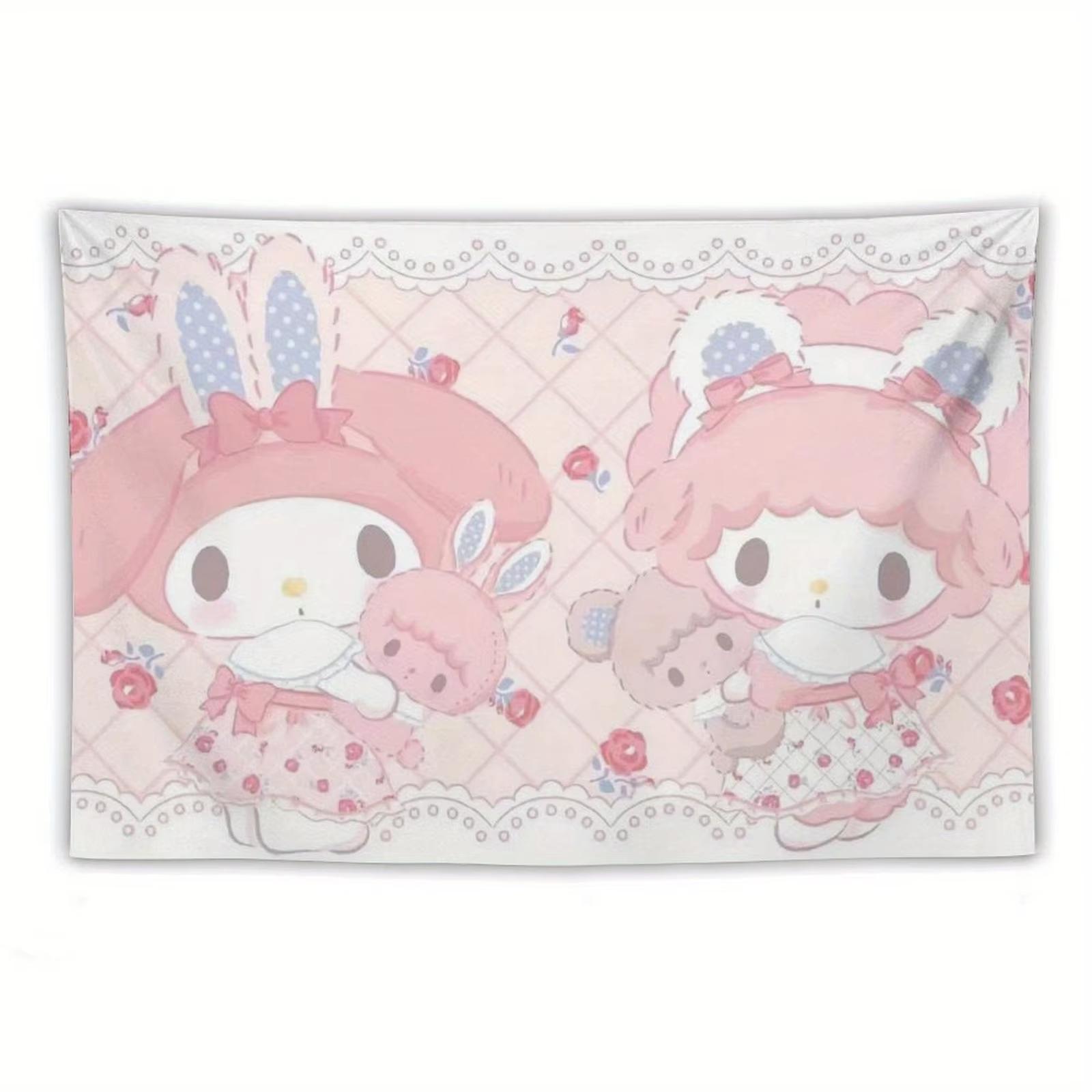 

Sanrio Melody Sweetheart Piano Printed Tapestry Cartoon Theme Bedroom Dorm Home Decor 74x94cm(29x37in)