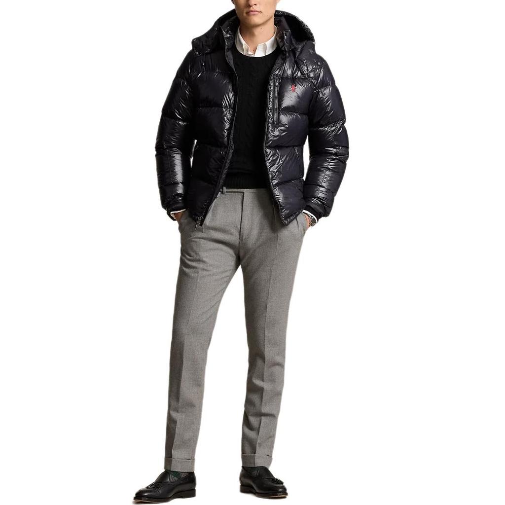 Polo Ralph Lauren Pony Embroidered Glossy Half High Neck Long Sleeve Down Jacket Men Jackets Black MNPOOTW16021456-001