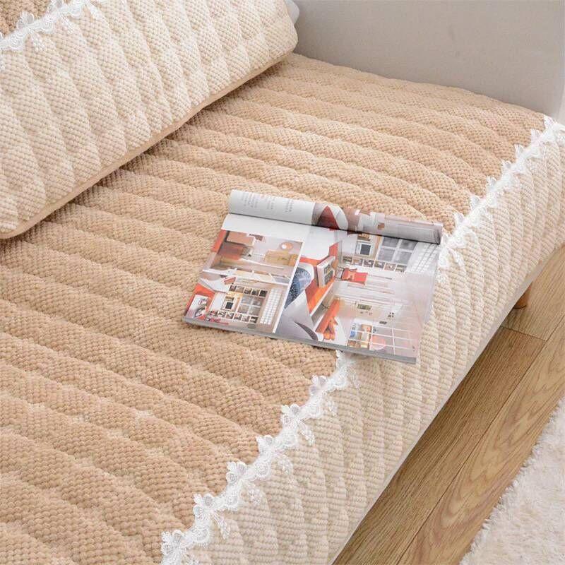 Sofakissen für vier Jahreszeiten, universelles Stoff-Anti-Rutsch-Sitzkissen, verdicktes Plüsch-Wohnzimmer, moderne, einfache Kombination, Sofa-Servietten, mehrfarbig