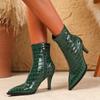 Eilyken 2026 Spring Autumn Pointed Toe Thin High Heels Women Ankle Boots Fashion Snake Pattern Short Booties