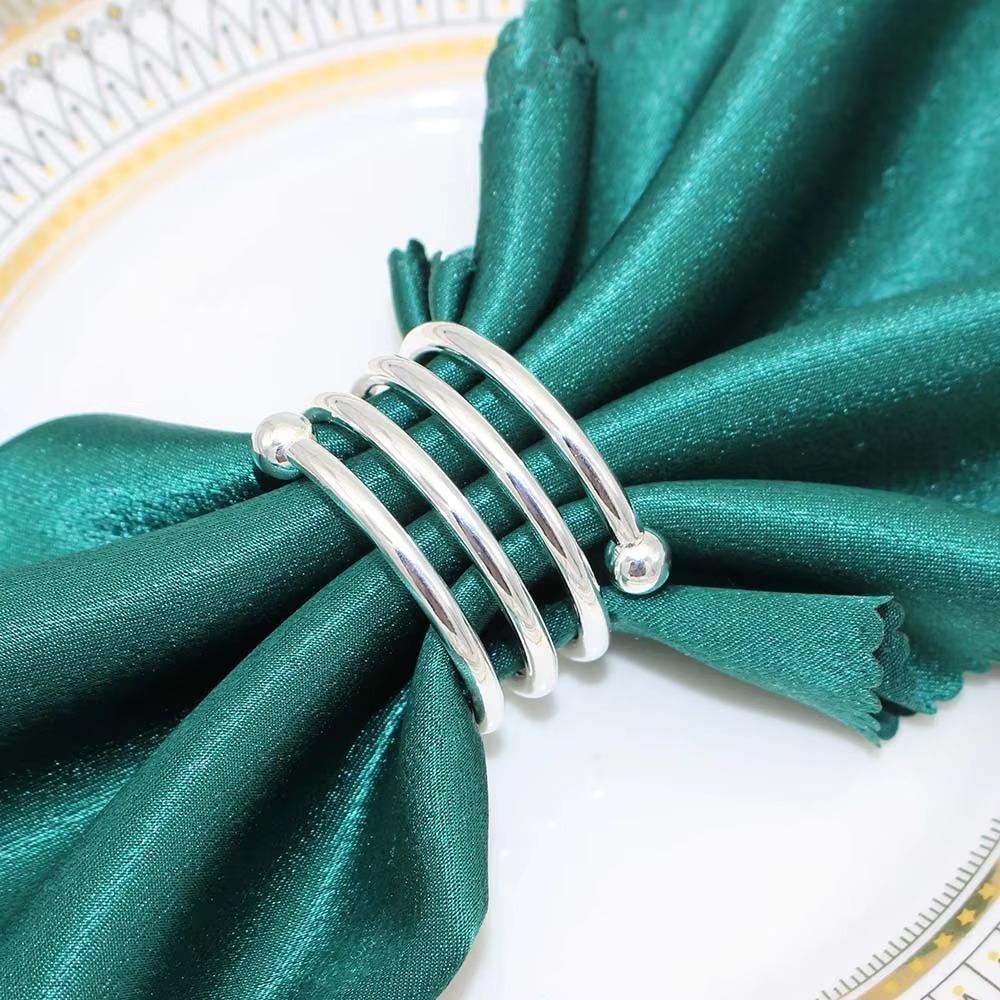 6 Stück Gold/Silber Frühlingsform Serviettenring Doppelperlen Serviettenring Hochzeit