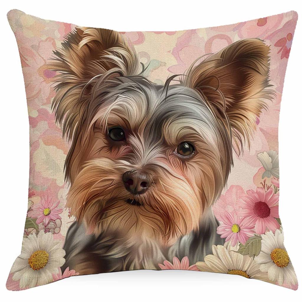 Flower Dog Pillow Case Home Sofa Cushion Pillow Case
