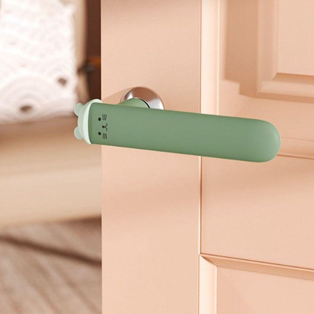 Cute Cat Shape Silicone Door Knob Handle Cover Anti Static Anti-collision Mute Protective Pad Safety Door Hardware