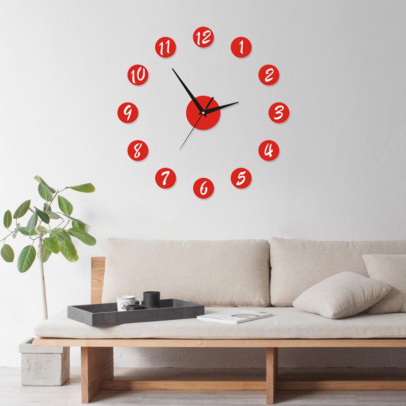 Европейские Большие Персонализированные Модные Настенные Наклейки Часы DIY Искусство Акриловые Часы Декорация Гостиной Бесшумные Креативные Настенные Часы Gold