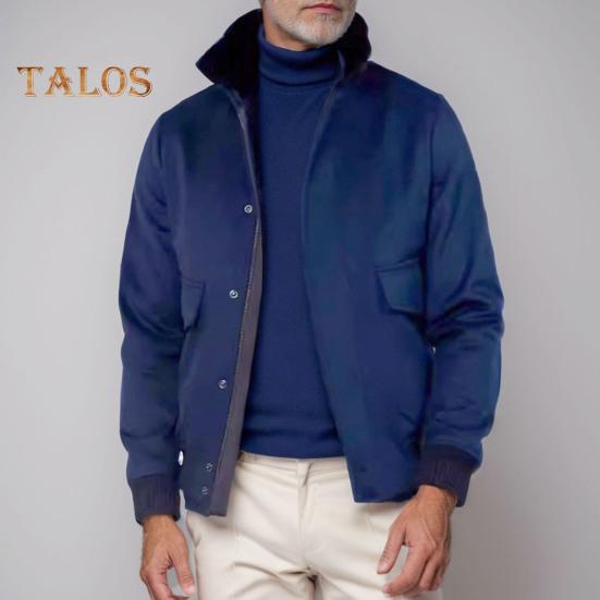 Осенне-зимняя мужская куртка с плюшевой строчкой — фото 7