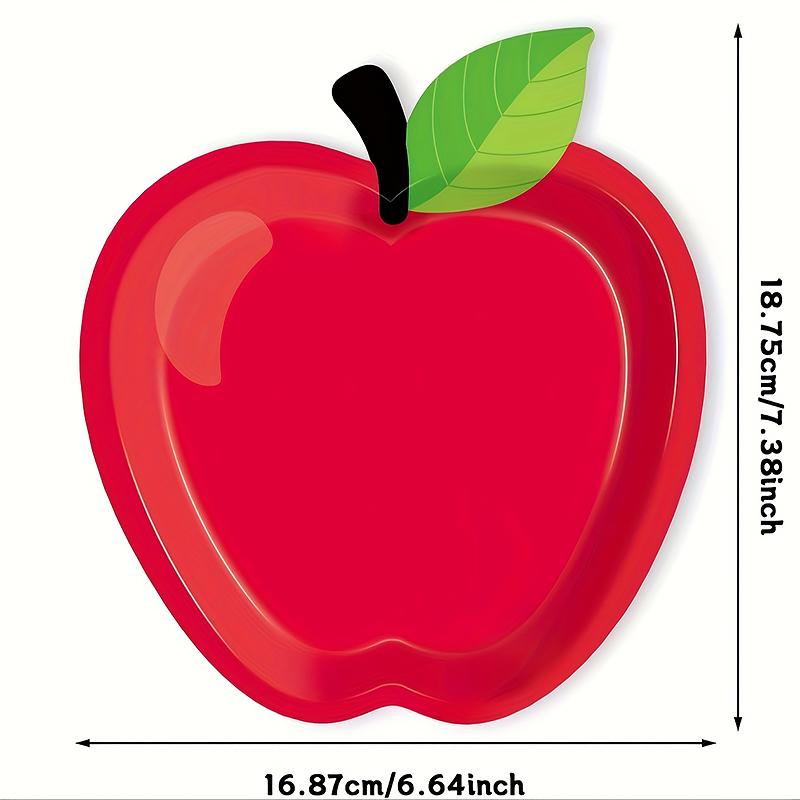 10PCS/Set Paper Plates Family Gatherings Party Supplies Funny Disposable Plates Portable Apple Shape Cute 16x18cm