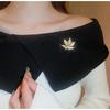 New Metal Maple Leaf Rhinestone Brooches For Women Fashion Elegant Versatile Clothing Accessories Safety Pins