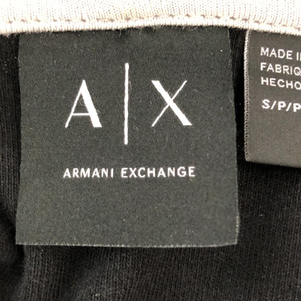 ARMANI EXCHANGE Logo print Long sleeve sweat Zip hoodie S black Men's Used