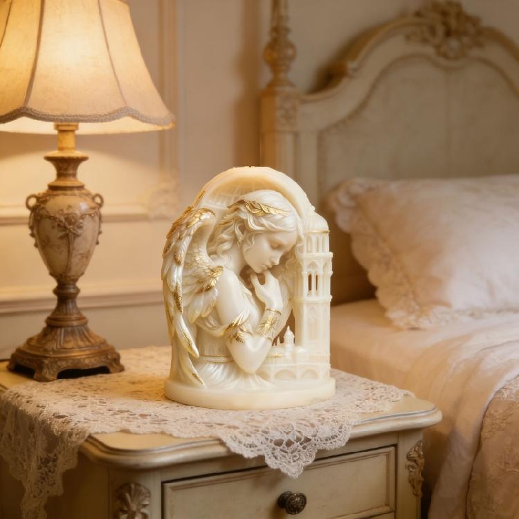 Angel Tower Shape Silicone Candle Molds Easy Demod Temperature Resistant For Making Candle Soap Wedding Decoration