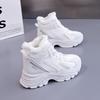 Women's high top large size soft sole fall and winter warm fur one snow boots padded lining non-slip hiking casual sports cotton boots