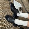 Fashion New Women Heeled Shoes Elegant Square Toe Chunky Loafers Designer 2025 Winter Office Shoes Casual Woman Sneakers Lace Up Zapatos