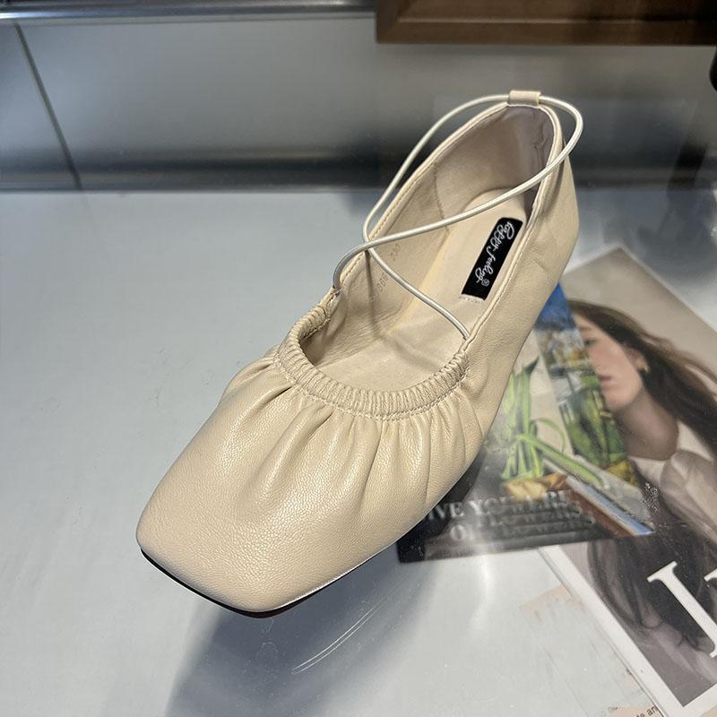 

Мода Мода Мелкие Женские Мэри Джейн Балетки Мягкая Женская Обувь с Квадратным Носком Слипоны Женские Балетки Обувь 2025 Новинка 35 бежевый