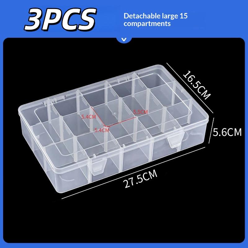 1/3 Stuks Sieraden Oorbellen Doos Container 15/18/24/28/30/36 Vakjes Transparante Plastic Compartiment Doos Schroef Gereedschap Opbergdozen