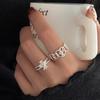 Korean Version S Hollow Love Pattern Cross Ring High-end Design Unique Ring