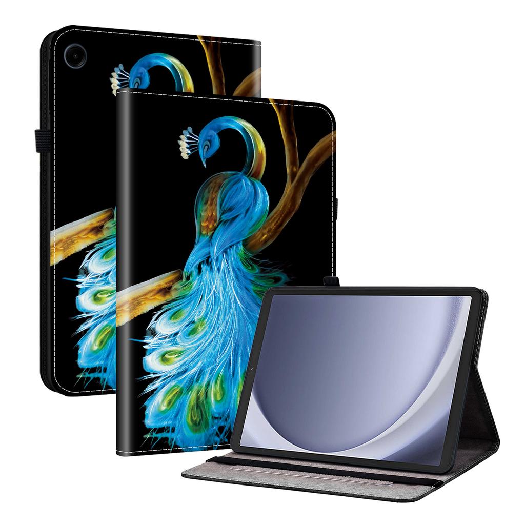 Para Samsung Galaxy Tab A11 Capa de Couro Estampa Impressa Suporte Capa para Tablet com Porta-Cartões