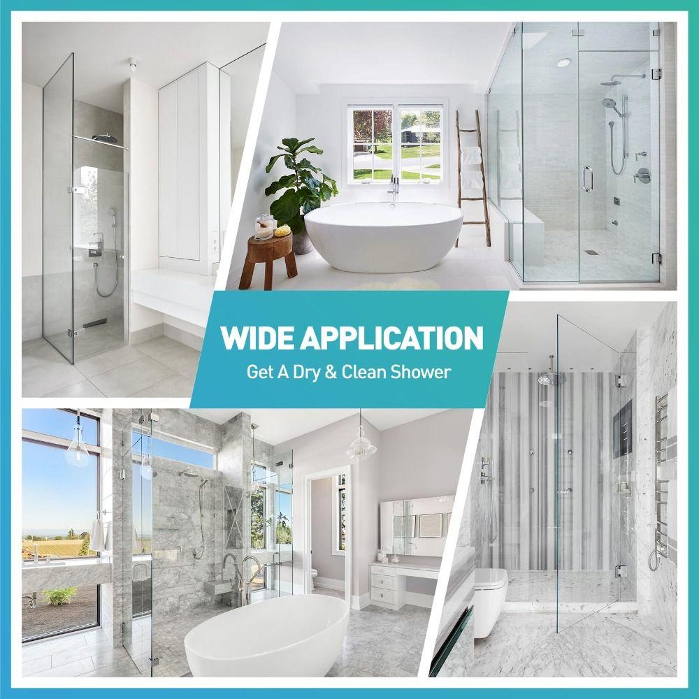 2Pcs Durable 1m Shower Door Bottom Seal Clear PVC Adhesive-Free Frameless Shower Door Seal Waterproof Glass Seal Strip Bathroom