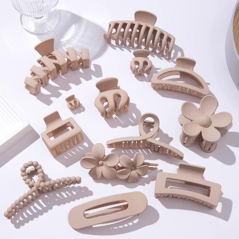 New Fashion Milk Cafe F Hairpin Combination Grab Clip Set Amazon Frosted All-match Hinky Hair Accessories Shark Clip
