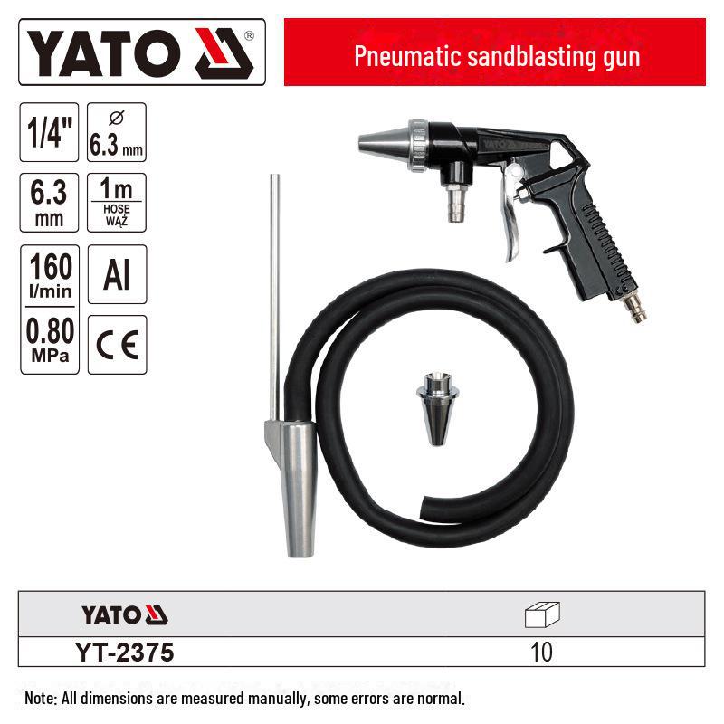YATO Yiertuo Handheld Pneumatic Sandblasting Gun for Sandblasting, Frosting, Rust, Oil, and Impurity Removal
