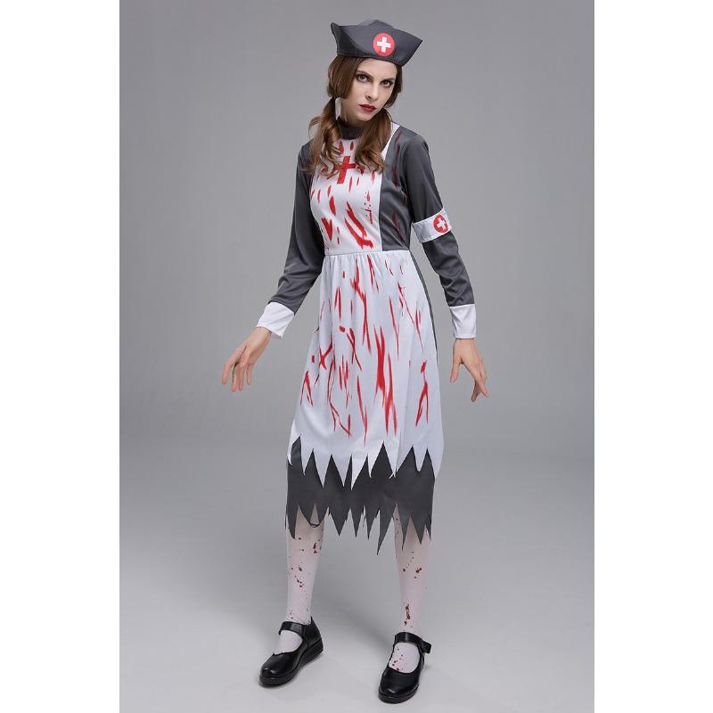 Medieval Medical Halloween Bloody Guardian Zombie Mary Costume Film and Television Shooting Costume
