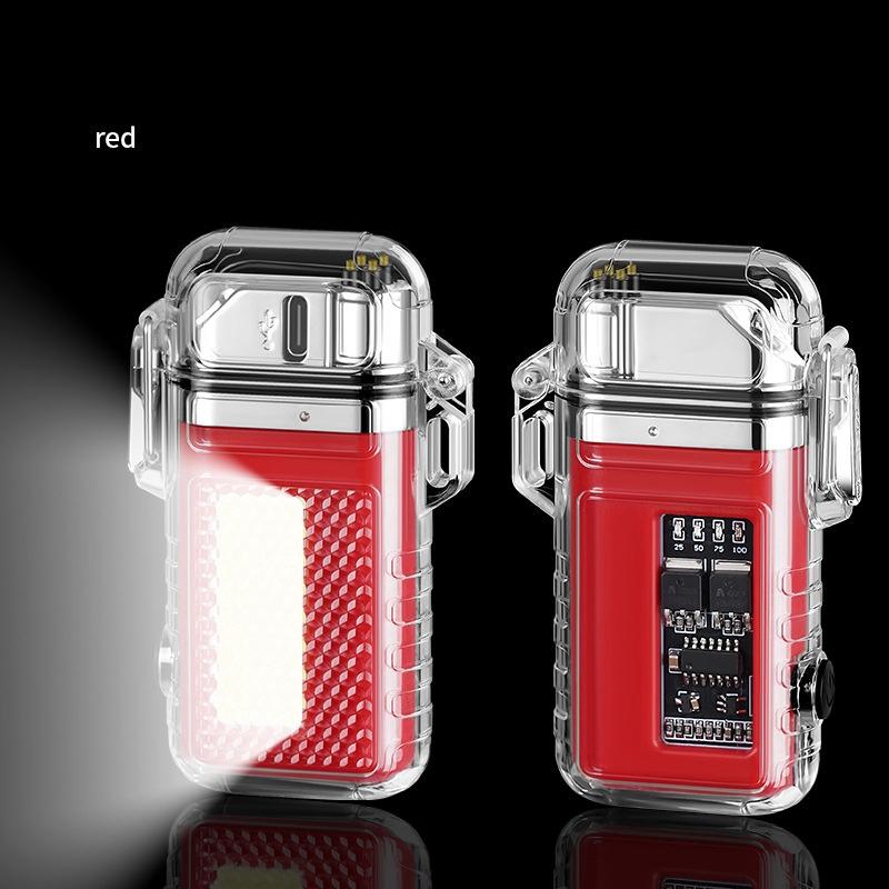 New Arrival Retractable Windproof Pulse Dual Arc Electric Lighter Outdoor Waterproof Camping BBQ LED Display Type-c Quick Charge Lighter