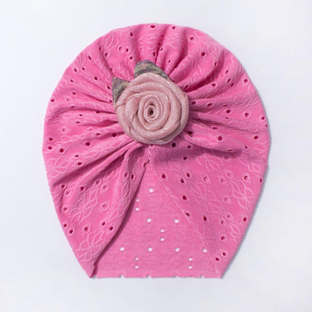 Häkel-Babyhut Blume Säuglingsmütze Mützen Süßer Neugeborenen-Baby-Mädchen-Turban Haarschmuck