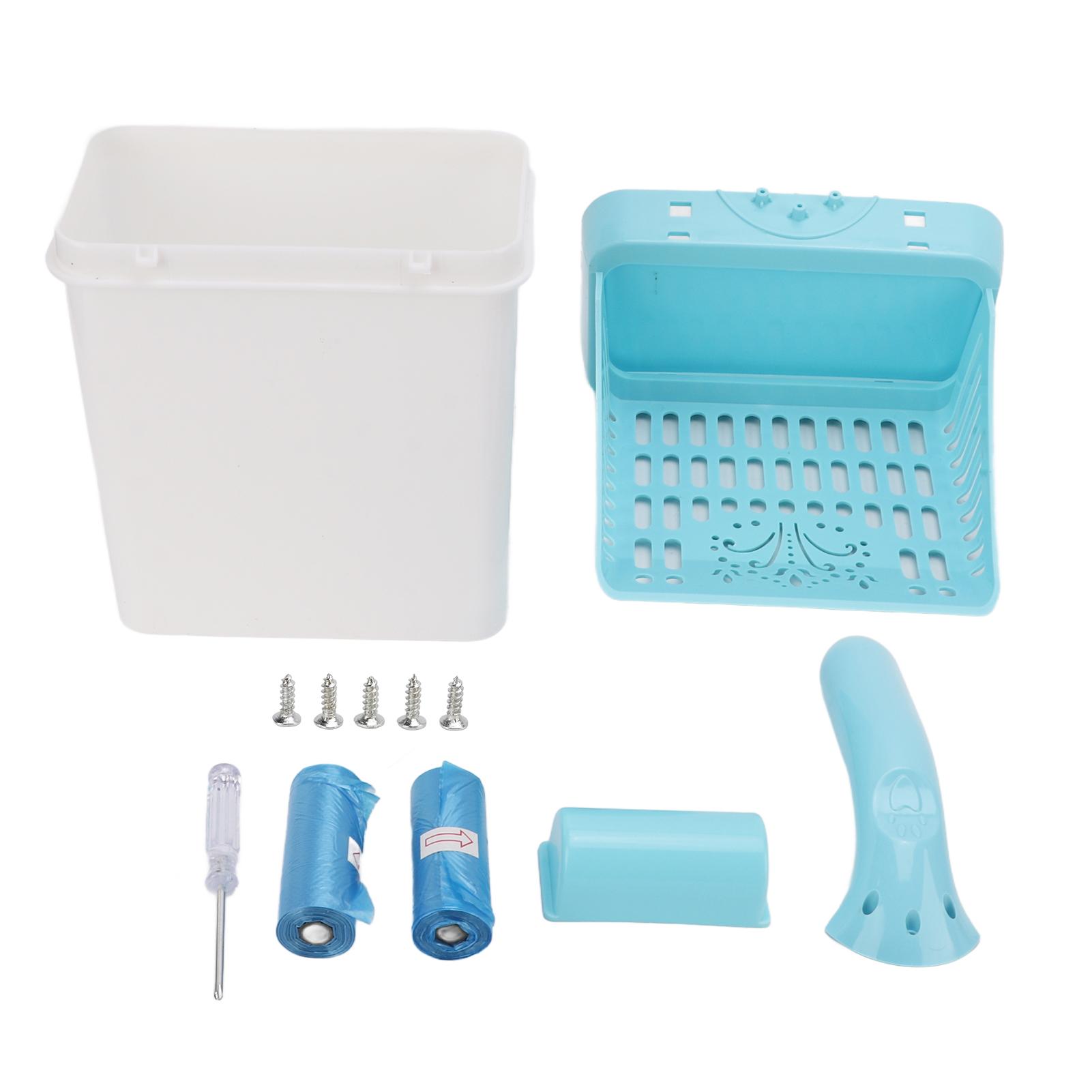 

Cat Litter Scoop Holder Plastic Detachable Cat Litter Shovel with Waste Bag Pet Poop CleaningNordic синий